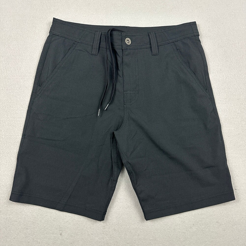 prAna Shorts Men 30 Charcoal Grey Solid Drawstring Outdoor Hiking Pockets